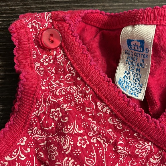 Hot Pink Cotton Romper - Picture 2 of 3